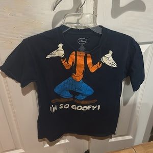 Disney Kid’s Boy’s Navy Blue “I’m so goofy” Short-Sleeve Shirt L (10-12)